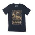 Men's T-Shirt Change The World Being Yourself Motivational Vintage Gift