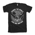 ULTRABASIC Men's T-Shirt Change the World Love One Another - Globe Shirt