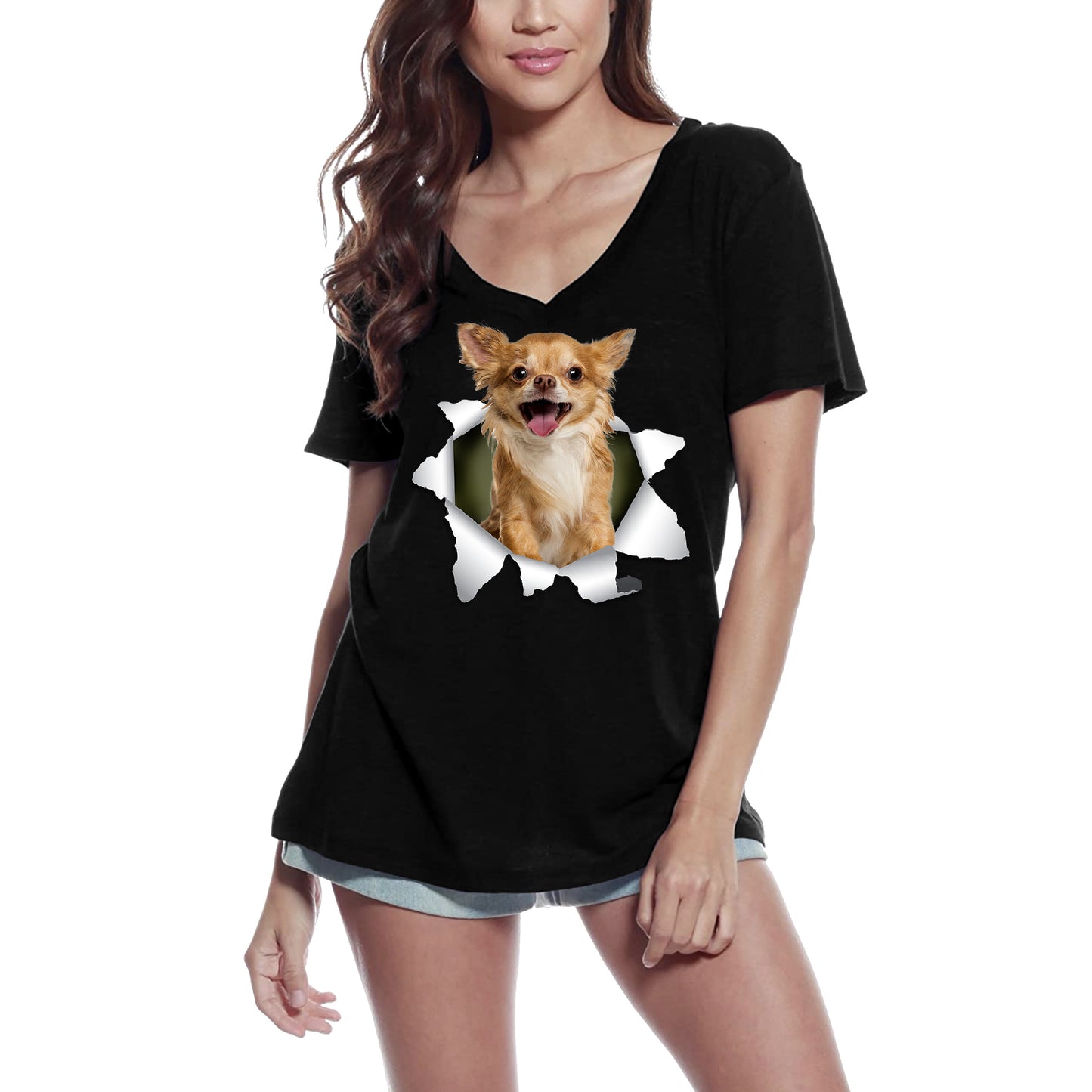 ULTRABASIC Graphic Women's T-Shirt Poodle Chihuahua - Cute Small Dog