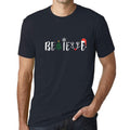 ULTRABASIC - Graphic Men's Christmas Believe Tree T-Shirt Xmas Gift Ideas Navy