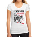 Women's Graphic T-Shirt Cowgirl I Can Load More Than a Washer and Dryer White
