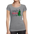 ULTRABASIC - Graphic Women's Crazy Christams Lady T-Shirt Cute Xmas Gift Ideas Grey Marl