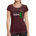 ULTRABASIC - <span>Grafisches</span> <span>Damen</span> -T-Shirt „Crazy Christams Lady“, süße <span>Weihnachtsgeschenkideen</span> , Burgunderrot