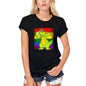 ULTRABASIC Women's Organic T-Shirt Dabbing Dinosaur LGBT Rainbow - Pride Tee Shirt