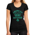 Women's Graphic T-Shirt St. Patrick's Day Drink Up Deep Black