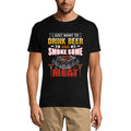 ULTRABASIC Herren-T-Shirt „I Just Want to Drink Beer and Smoke Some Meat“ – Bierliebhaber-Griller-BBQ-T-Shirt