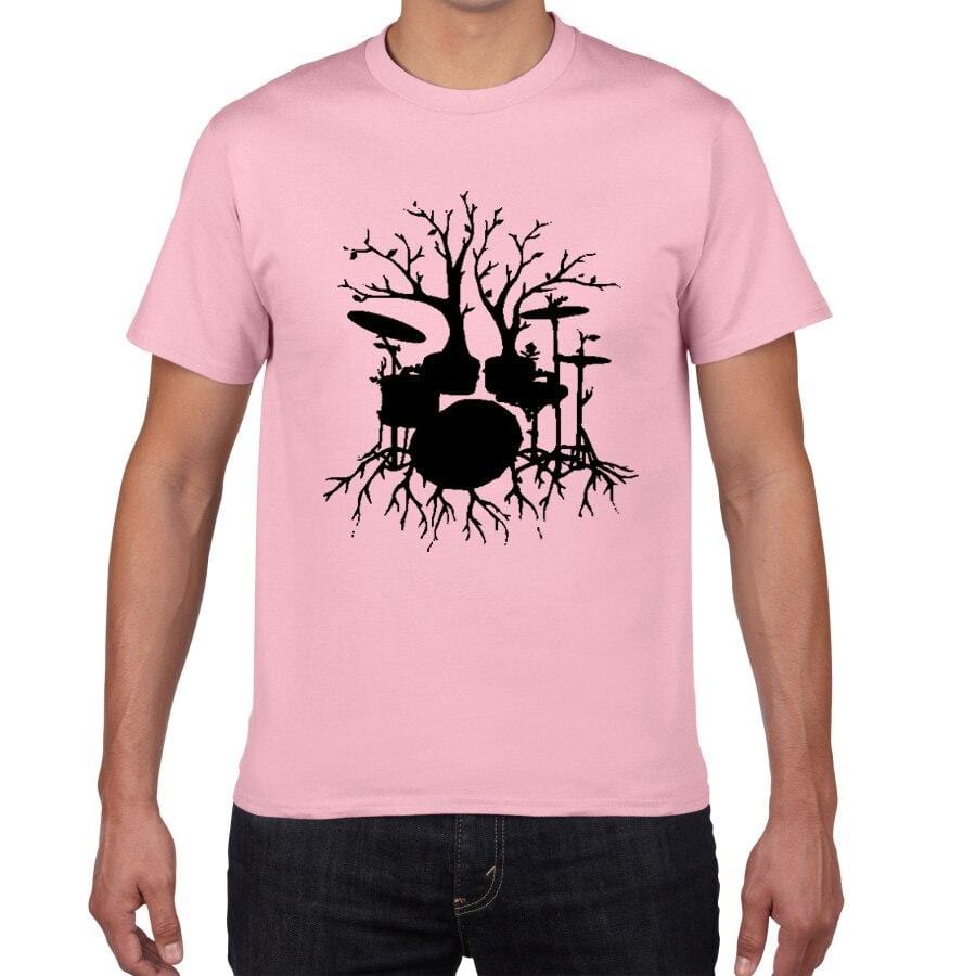 Graphic Unisex Tree Drums T-Shirt Cool Man Drummer Music Novelty