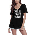 ULTRABASIC Women's T-Shirt Excuse the Mess But I Craft Here - Short Sleeve Tee Shirt Tops