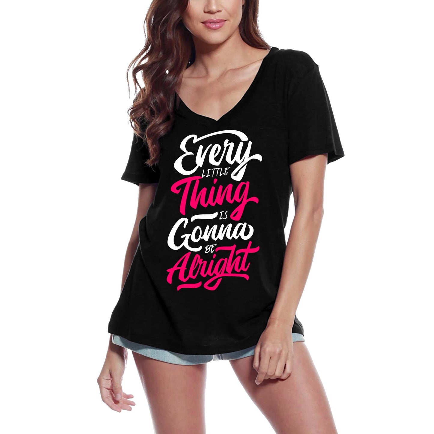 ULTRABASIC Women's T-Shirt Every Little Thing Gonna Be Alright - Slogan Tee
