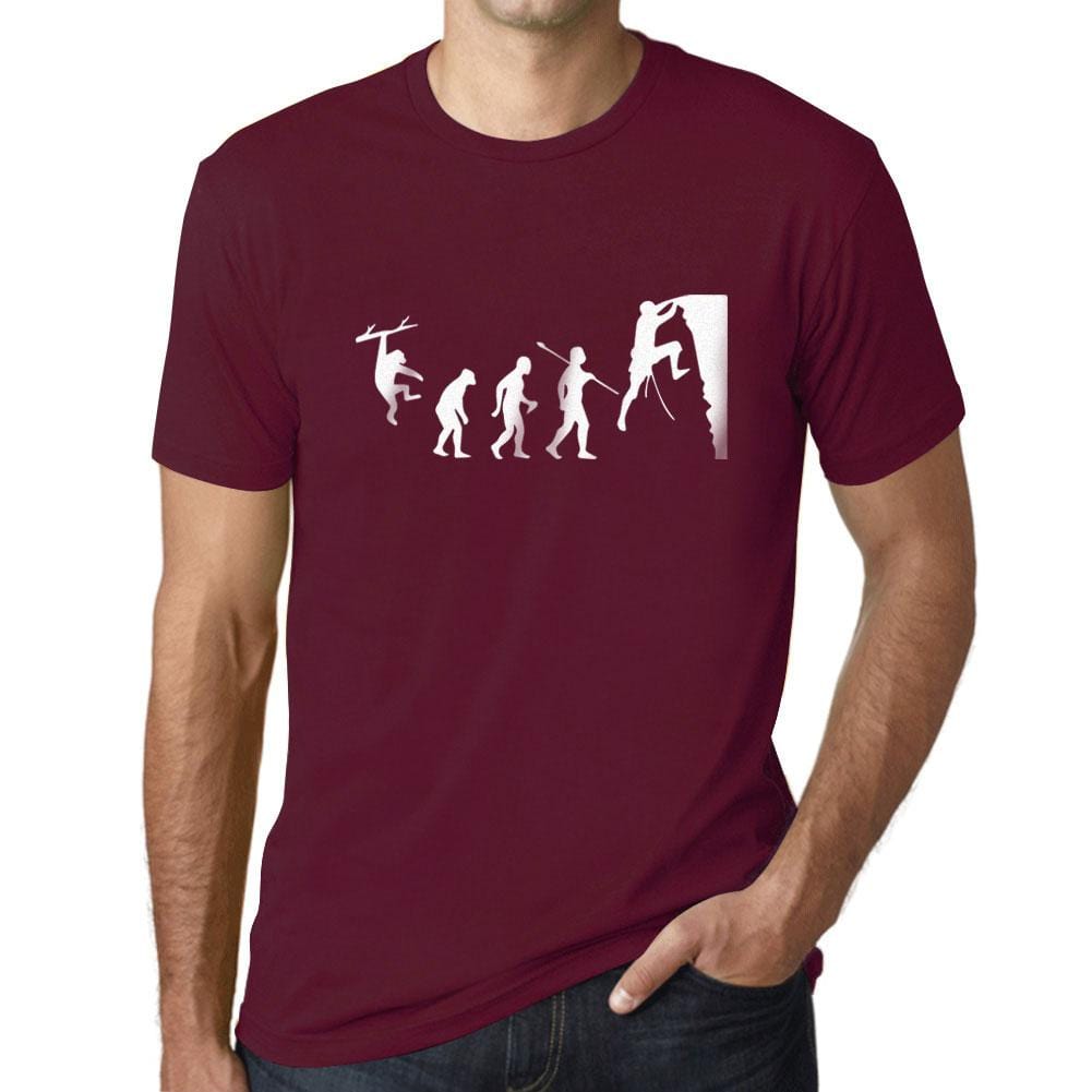 ULTRABASIC - <span>Graphic</span> <span>Printed</span> <span>Men's</span> Climbing Evolution T-Shirt Burgundy - ULTRABASIC