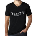 Unisex Graphic V-Neck T-Shirt Evolution of the Basket Deep Black
