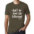 ULTRABASIC - Graphic Men's T-Shirt Ain't No Hood Like Fatherhood Printed White Letter Military Green