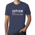 ULTRABASIC - Graphic Men's Fa-Thor Like Dad Just Way Mightier Shirt Printed Letters Denim