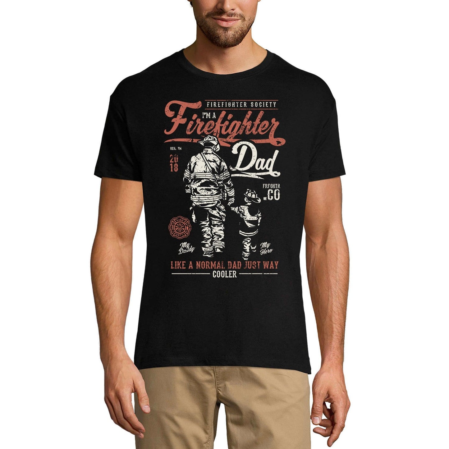 ULTRABASIC Herren-Grafik-T-Shirt „I'm a Firefighter Dad“ – einfach viel cooler – Geschenk zum Vatertag
