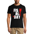 ULTRABASIC Men's T-Shirt Fish All Day - Fishing Fisherman Tee Shirt