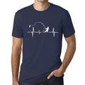 ULTRABASIC - White Graphic Printed Men's Fisherman
 Heartbeat T-Shirt French Navy