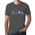 ULTRABASIC - White Graphic Printed Men's Fisherman
 Heartbeat T-Shirt Mouse Grey