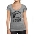 Women's Low-Cut Round Neck T-Shirt Fitness Taco Grey Marl