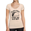 Women's Low-Cut Round Neck T-Shirt Fitness Taco Creamy Pink