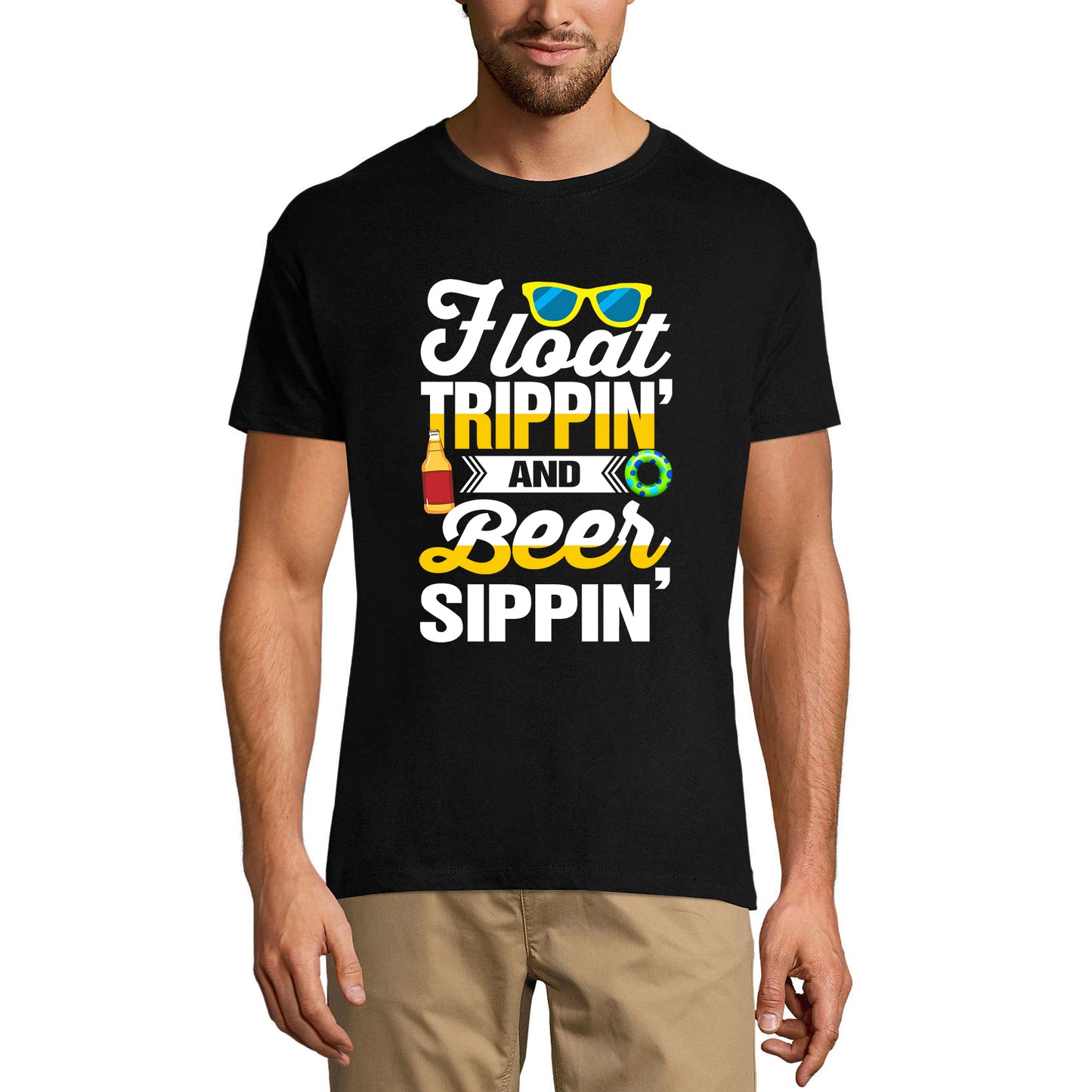 ULTRABASIC Men's Funny T-Shirt Float Trippin' and Beer Sippin' - Beer Lover Tee Shirt