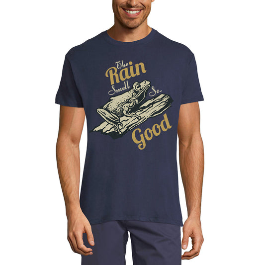 ULTRABASIC Men's Graphic T-Shirt Rain Smell so Good - Funny Frog Shirt for Men