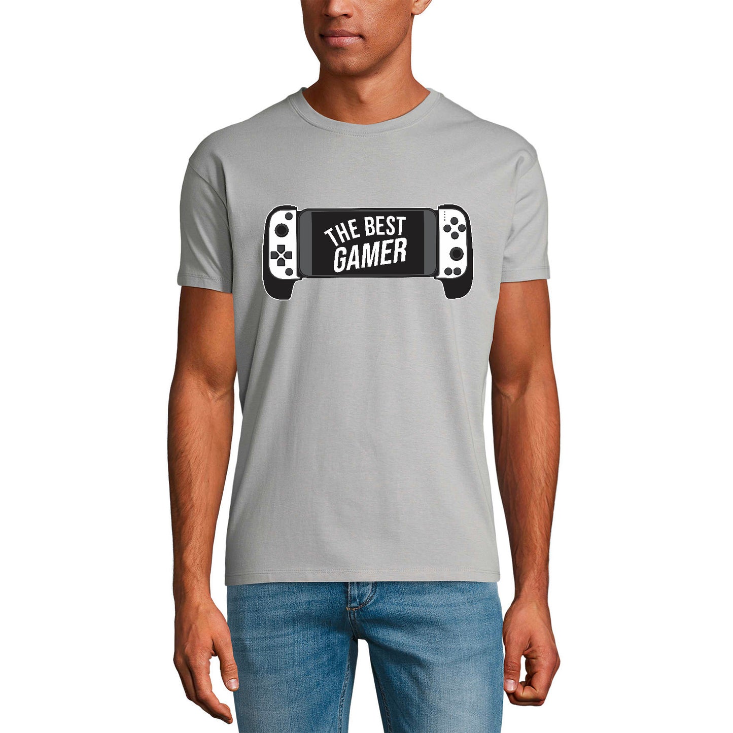 ULTRABASIC Men's Gaming T-Shirt The Best Gamer - Game Controller Gamepad Tee Shirt
