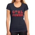 Women's Graphic T-Shirt Girl Power Flower French Navy