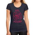 Women's Graphic T-Shirt Girl Power Rose French Navy