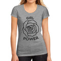 Women's Graphic T-Shirt Girl Power Rose Grey Marl