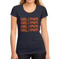 Women's Graphic T-Shirt Girl Power Peace French Navy