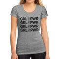 Women's Graphic T-Shirt Girl Power Peace Grey Marl