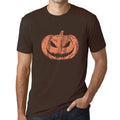 ULTRABASIC - Graphic Men's Pumpkin Face T-Shirt Cute Casual Fall Halloween Tee Tops Chocolate