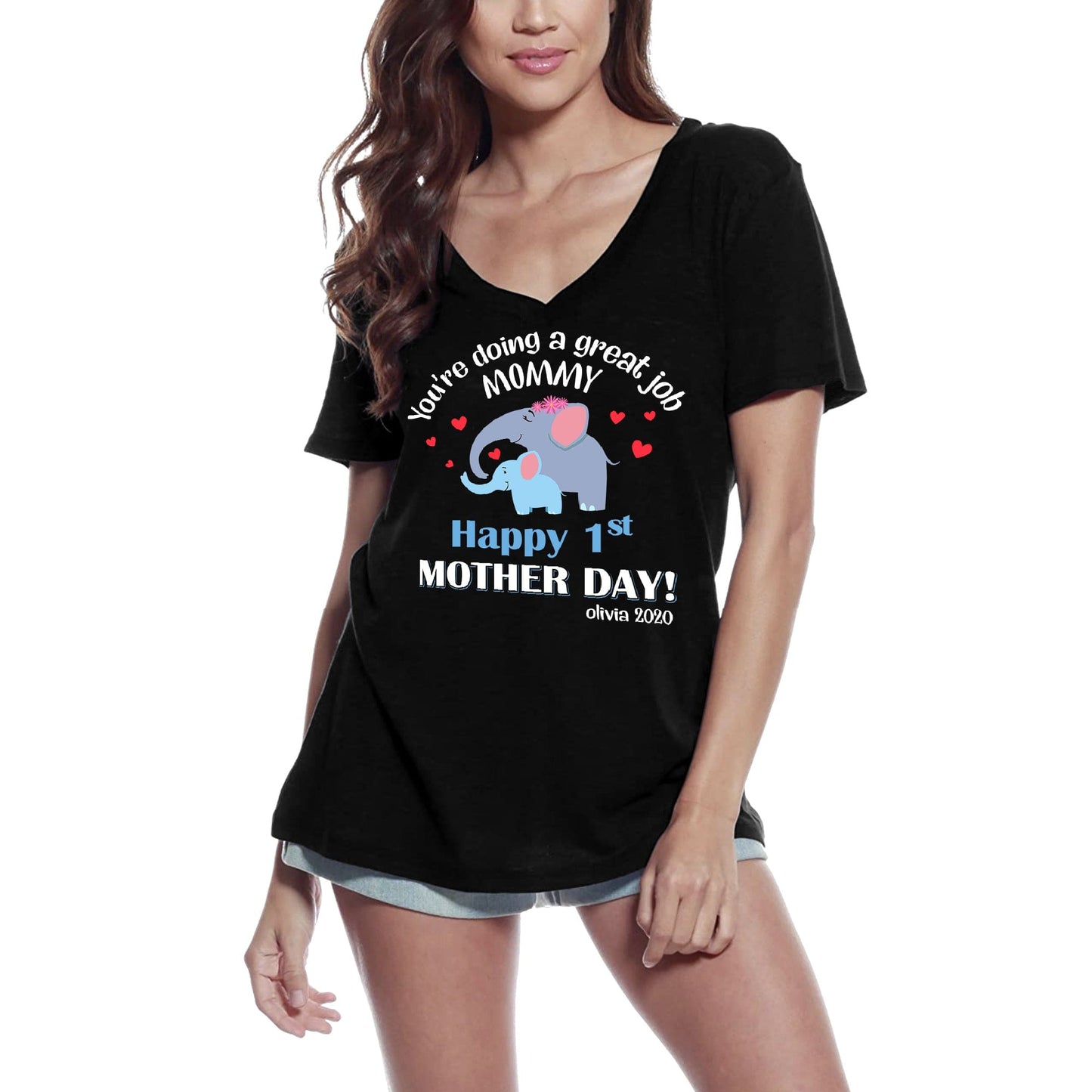 ULTRABASIC Damen-T-Shirt „You're Doing Great Job Mommy – Happy Mother's Day“-T-Shirt