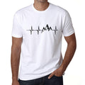 ULTRABASIC - Graphic Printed Men's Mountain Heartbeat T-Shirt White