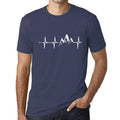 ULTRABASIC - Graphic Printed Men's Mountain Heartbeat T-Shirt Denim