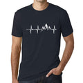 ULTRABASIC - Graphic Printed Men's Mountain Heartbeat T-Shirt Navy