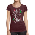 ULTRABASIC - Women's Short Sleeved T-Shirt Ho Ho Ho Santa Christmas Gift Xmas Tee-Shirt Burgundy