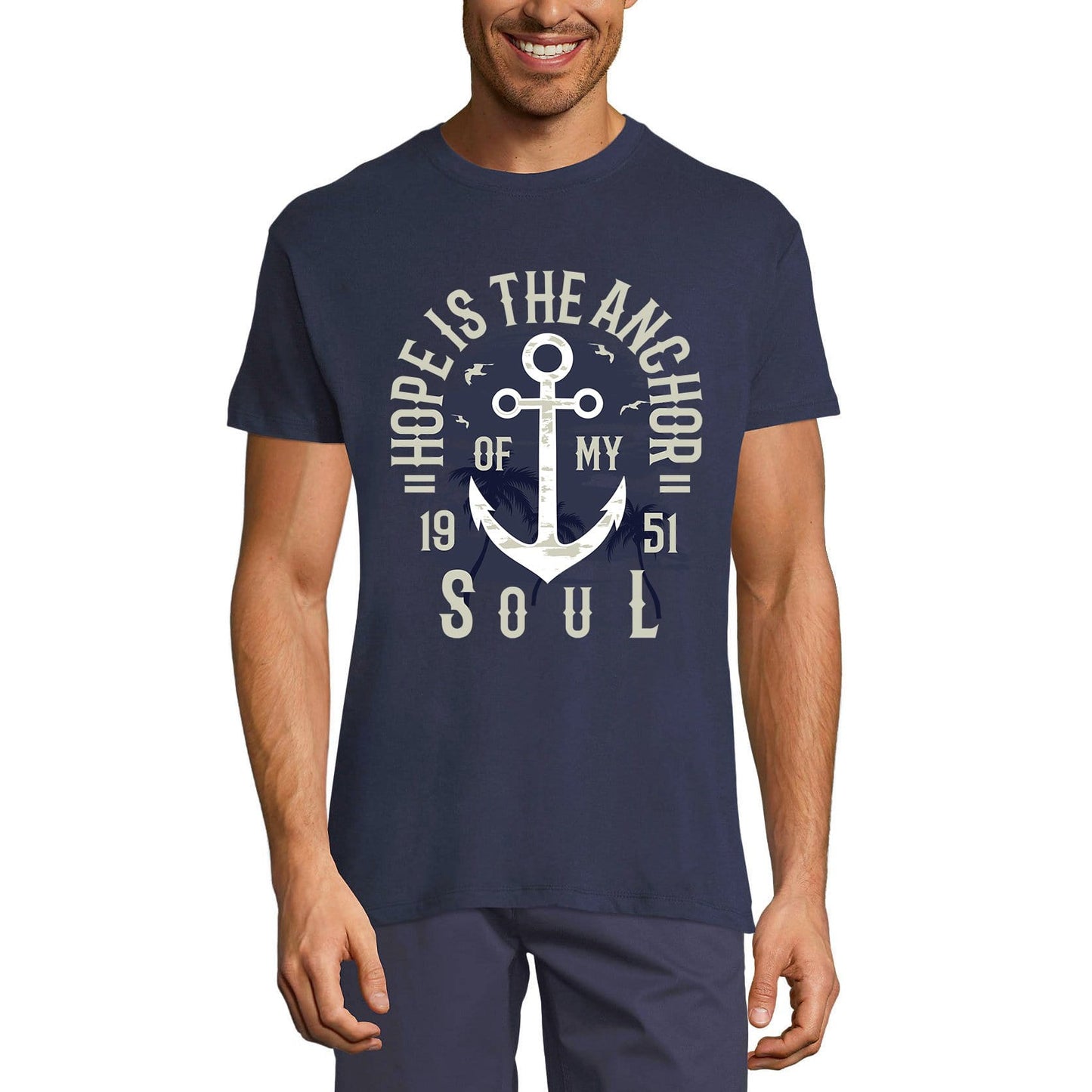 ULTRABASIC Men's T-Shirt Hope Is the Anchor of My Soul 1951 - Sea Marine Sailor Tee Shirt