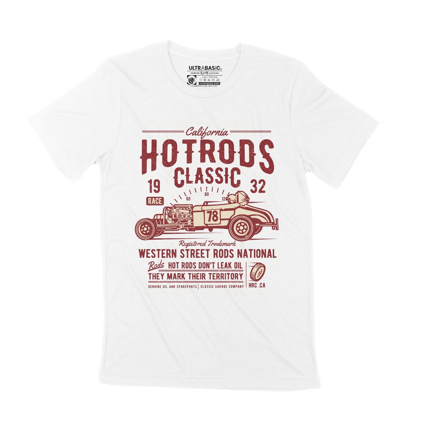 ULTRABASIC Men's T-Shirt California Hotrods Classic 1932 - Rods Race Tee Shirt