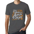 Graphic Unisex I Like My Beer Unisex T-Shirt Love Water with Barley and Hops Men's Tee Mouse Grey