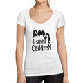 ULTRABASIC - Graphic Women's I Smell Children T-Shirt Halloween Cute Letter Print Tee White