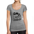 ULTRABASIC - Graphic Women's I Smell Children T-Shirt Halloween Cute Letter Print Tee Grey Marl