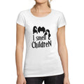 ULTRABASIC - Women's Short Sleeved T-Shirt I Smell Children T-Shirt Halloween Cute Letter Print Tee White