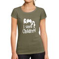 ULTRABASIC - Women's Short Sleeved T-Shirt I Smell Children T-Shirt Halloween Cute Letter Print Tee Khaki