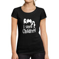 ULTRABASIC - Women's Short Sleeved T-Shirt I Smell Children T-Shirt Halloween Cute Letter Print Tee Deep Black