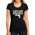 Women's Graphic T-Shirt Cowgirl I Can Load More Than a Dishwasher Deep Black