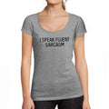 ULTRABASIC - Graphic Women's I Speak Fluent Sarcasm Printed T-Shirt Grey Marl