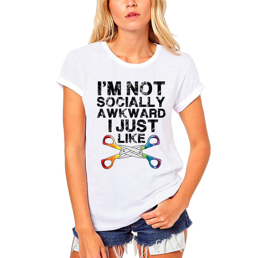 ULTRABASIC Women's Organic T-Shirt I'm Not Socially Awkward - Funny LGBT Tee Shirt