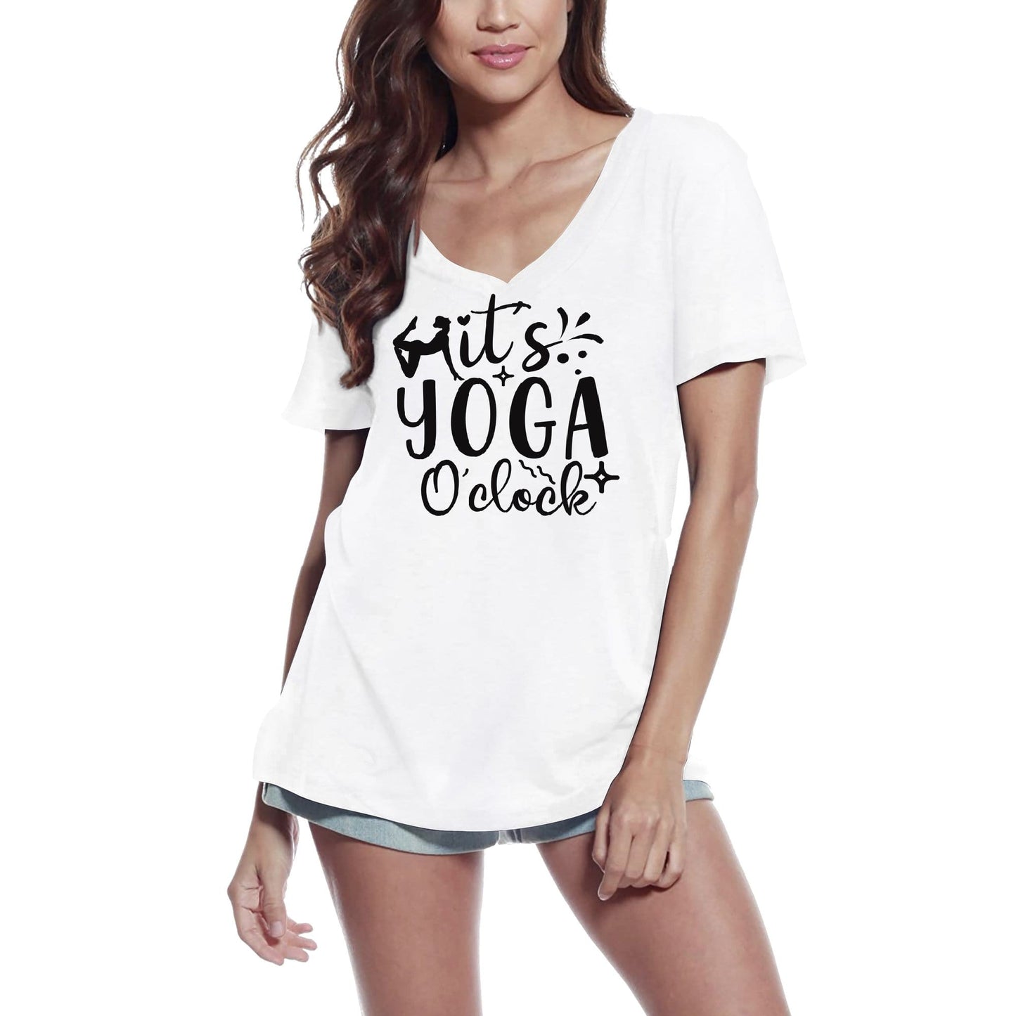 ULTRABASIC Damen T-Shirt It's Yoga O'clock – Lustiges Vintage-T-Shirt