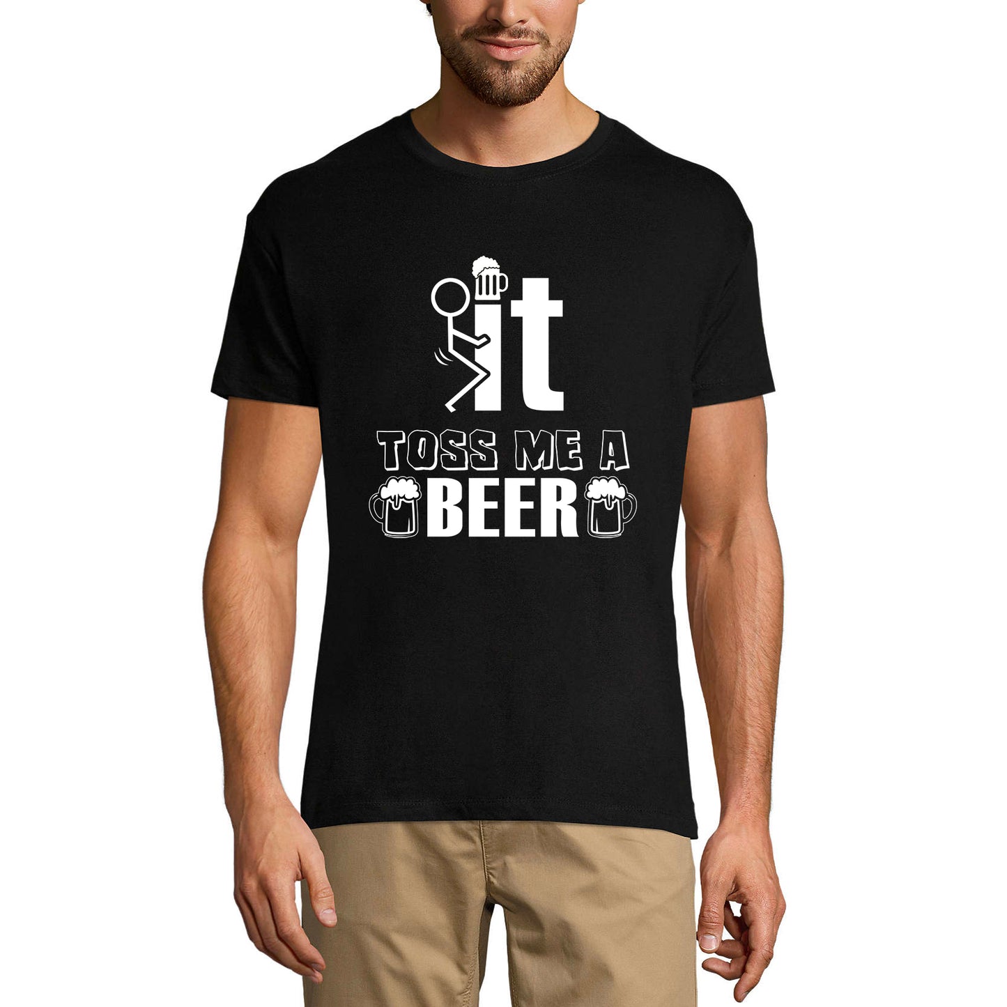 ULTRABASIC Lustiges Herren-T-Shirt „Toss Me a Beer“ – Spruch „Bierliebhaber“-T-Shirt